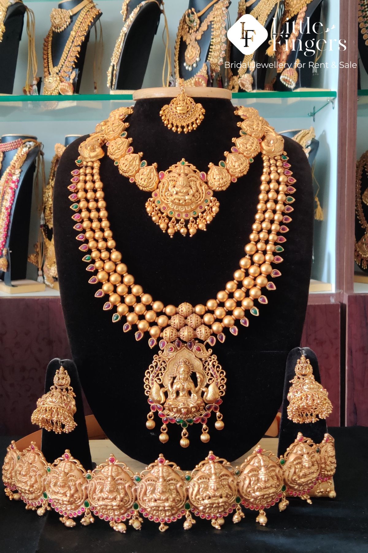 Matte Finish Wedding Jewellery For Rent Online - Little Fingers India